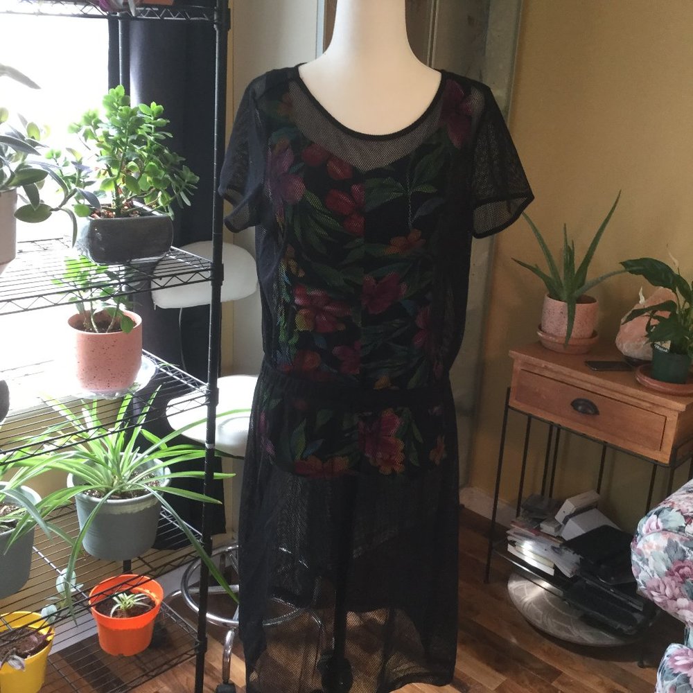Mark swimsuit mesh coverup with open back great summer staple  small/medium